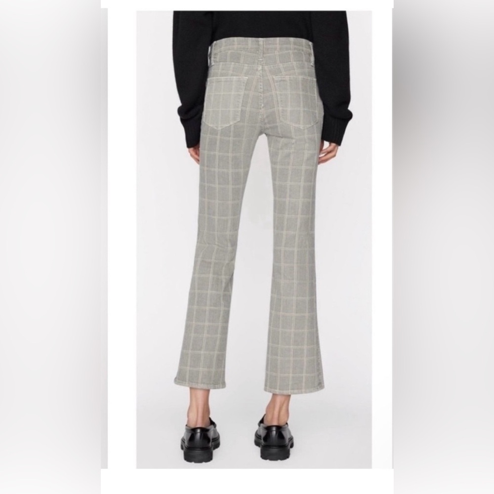 Frame le crop mini boot pine plaid pants